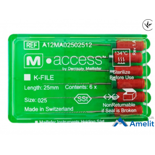 Інструмент ручний K-File M-Access №25, 25 мм (Dentsply Sirona), 6 шт./пак.